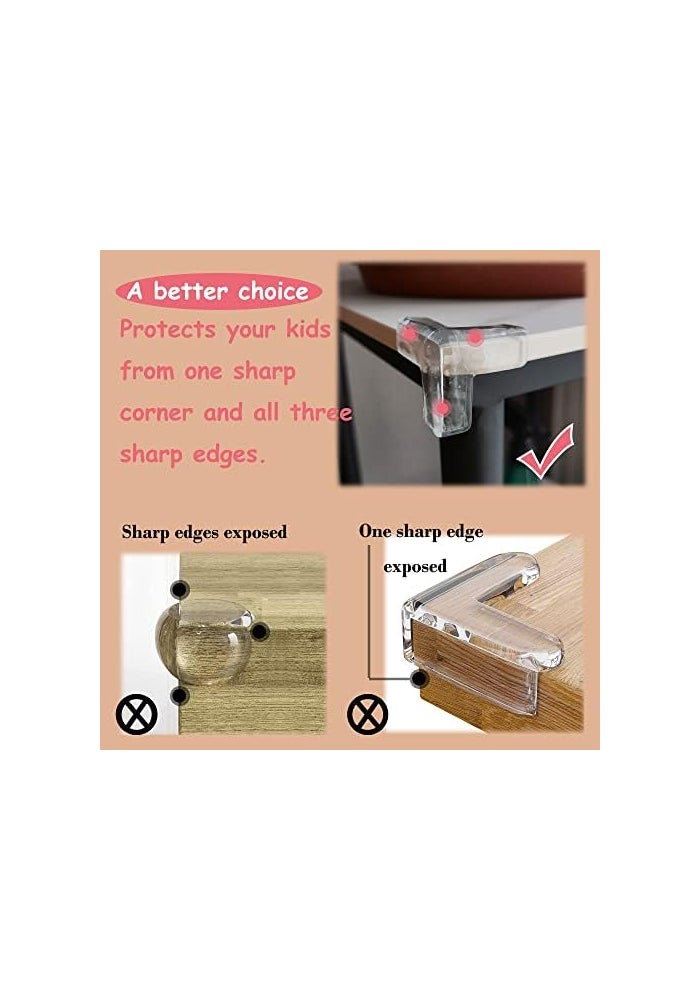 saicheek 4Pcs Small(Length: 1.4inch) Silicone Corner Protector Baby Proofing,Table Corner Protectors for Baby,Strong Adhesive T Shaped Baby Head Protector Table Corner Protectors for Furniture (4) - Image 3